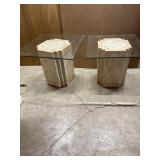 Southwestern style glass top end tables