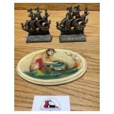 Metal Bronze bookends