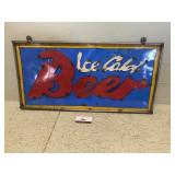 Metal ice cold beer sign