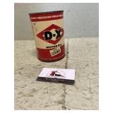 D-X Tin oil can