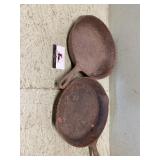 Two cast iron skillet
