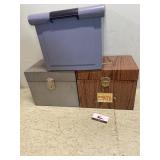 Three file boxes