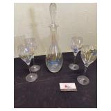Wine decanter and glasses