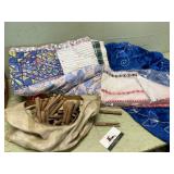 Wooden Clothes pens and quilt