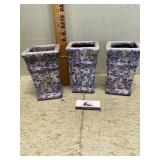 Terra-cotta glazed flower pots