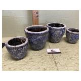 Terra-cotta glazed flower pots