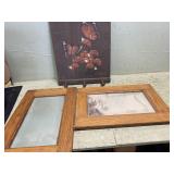 Oak beveled mirrors