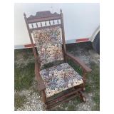 Victorian spoon carved platform rocker