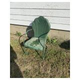 Metal lawn chair water on the seat