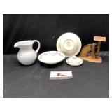 Bowls, pitcher and scale