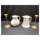 Pitchers and candlesticks