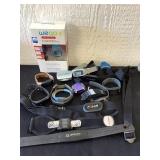 Assortment of Pedometers, heart senors and other