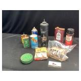 Miscellaneous oils, graphite powder, traps