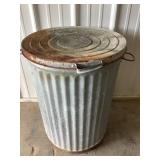 Galvanized Trash Can