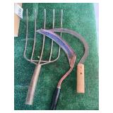 Cast Iron Pitchfirk and Scythe
