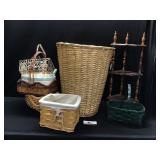 Wicker hamper and Miscellaneous