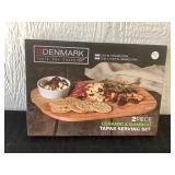 2 piece Ceramic and Bamboo serving set- new in box