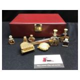 Antique miniature perfumes and Jewelry Box