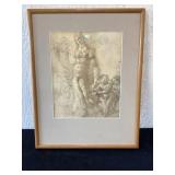 Pencil Sketch of Mother and Children