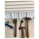 Pipe Wrenches, Sledge Hammer, Miscellaneous