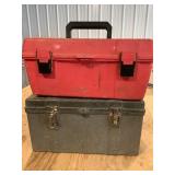 Two Empty Plastic Tool Boxes