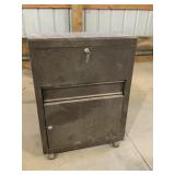 Brown metal Rolling Cabinet w/Keys