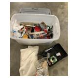 Tote of Paint Supplies