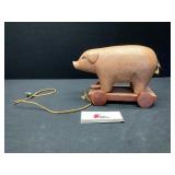 Pull Along Wood Pig