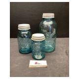 Blue Mason Jars