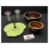 Western Stoneware Bowl & Misc