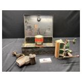 Metal Box w/ Vise & Misc