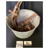 Four Victor Traps in Galvanized Pail