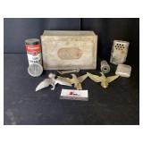 Vintage Tin w/ hand Warmers , Bottle opener & Misc