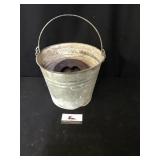 Galvanized Pail & Horseshoes