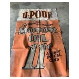 U Pour Motor Oil Canvas Sign