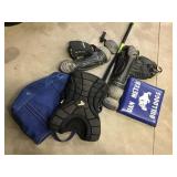 Catchers Gear, Bat, Glove