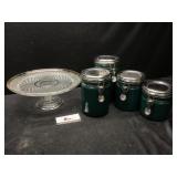 Glass Platter & Storage Canisters