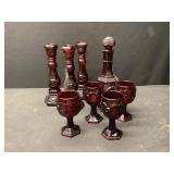 Avon Candlesticks, Goblets, Decanter