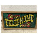 Vintage Telephone Foil Sign