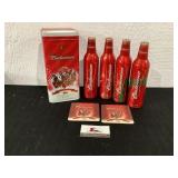 Budweiser tin with aluminum bottles