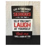Laugh Metal Sign