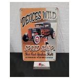 Deuces Wild Metal Sign