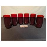 6 Ruby Red glasses