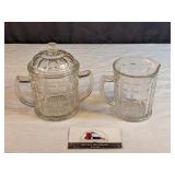 Hazel Atlas Block depr. glass cream/sugar