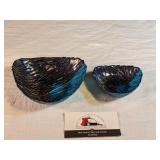 blue/purple carnival glass dishes