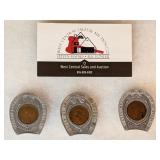 Penny souvenir coins (1930, 1934, 1936)