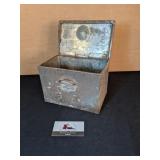 Galvanized tin tea box (8"x5"x6")