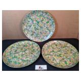 Mid-century Xmas wovenwood platters