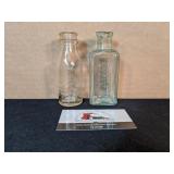 Antique liniment, battery oil bottles