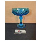 6" blue footed compote (7" tall)